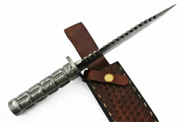 Custom Handmade Damascus Steel Bowie Knife with Damascus Steel Handle BK 40 5