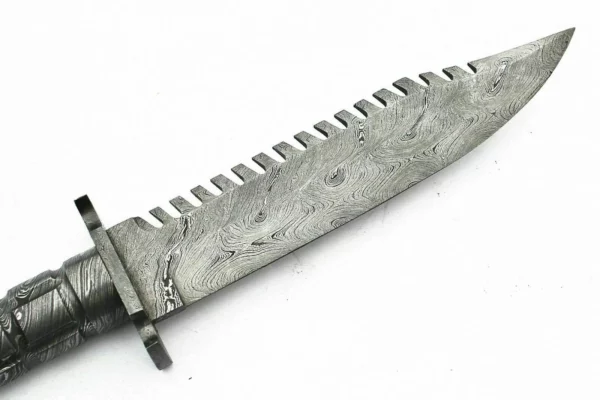 Custom Handmade Damascus Steel Bowie Knife with Damascus Steel Handle BK 40 7