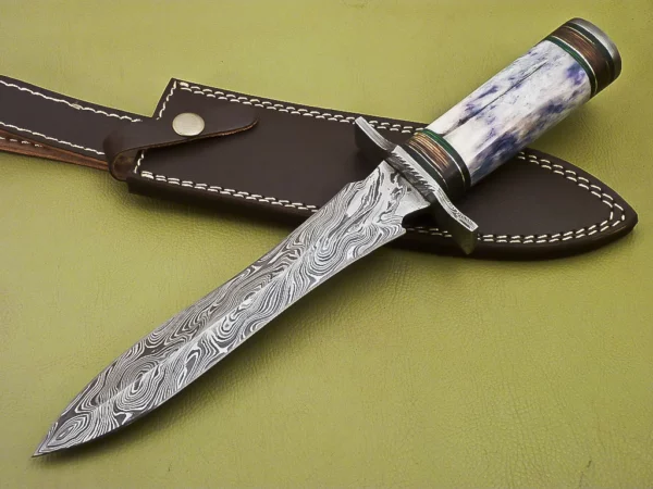 Custom Handmade Damascus Steel Hunting Dagger Knife DK 19 1