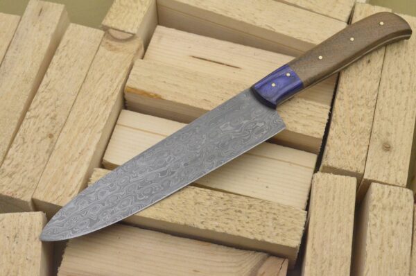 Custom Handmade Damascus Steel Hunting Kitchen Knife with Wooden Handle CK 9 1
