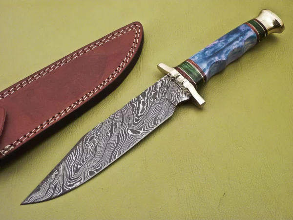 Custom Handmade Damascus Steel Hunting Knife with Amazing Bone Handle HK 12 1