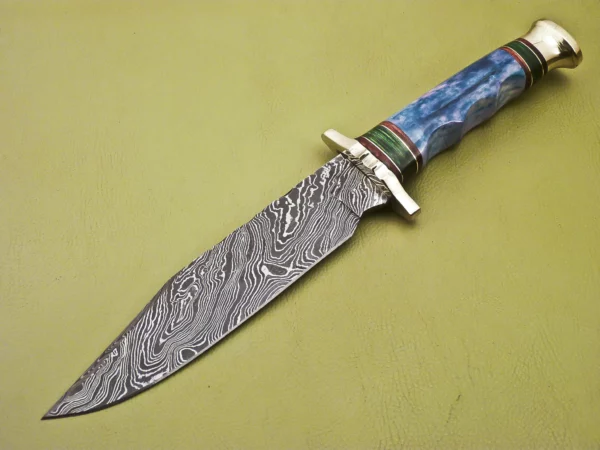 Custom Handmade Damascus Steel Hunting Knife with Amazing Bone Handle HK 12 2
