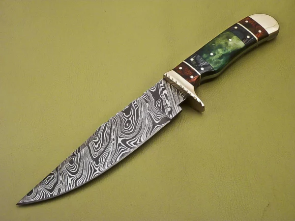 Custom Handmade Damascus Steel Hunting Knife with Beautiful Bone Handle HK 11 2