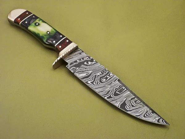Custom Handmade Damascus Steel Hunting Knife with Beautiful Bone Handle HK 11 3
