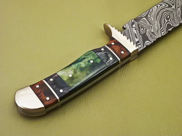 Custom Handmade Damascus Steel Hunting Knife with Beautiful Bone Handle HK 11 7