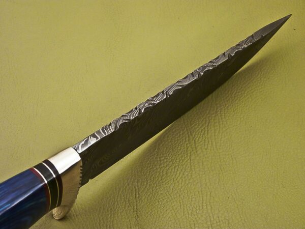 Custom Handmade Damascus Steel Hunting Knife with Colored Pakka Wood Handle HK 15 5