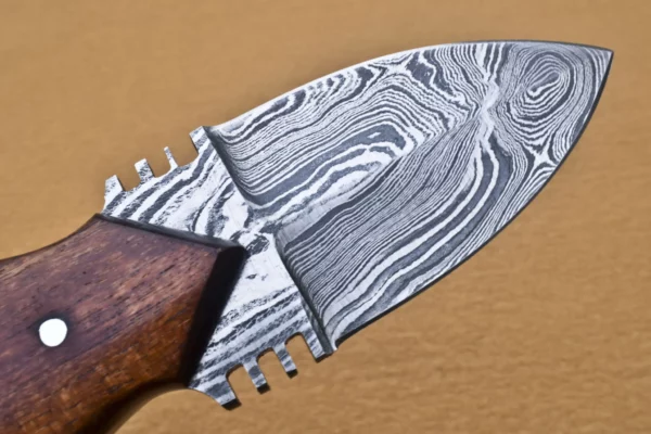 Custom Handmade Damascus Steel Skinner Knife with Rose Wood Handle SK 2 5