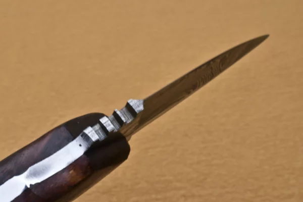Custom Handmade Damascus Steel Skinner Knife with Rose Wood Handle SK 2 6