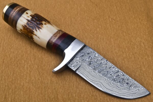 Custom Handmade Damascus Steel Skinner Knife with Stag Horn Handle SK 1 3
