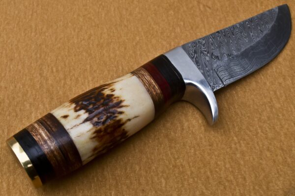 Custom Handmade Damascus Steel Skinner Knife with Stag Horn Handle SK 1 4