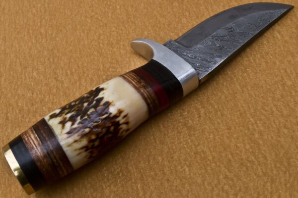 Custom Handmade Damascus Steel Skinner Knife with Stag Horn Handle SK 1 5