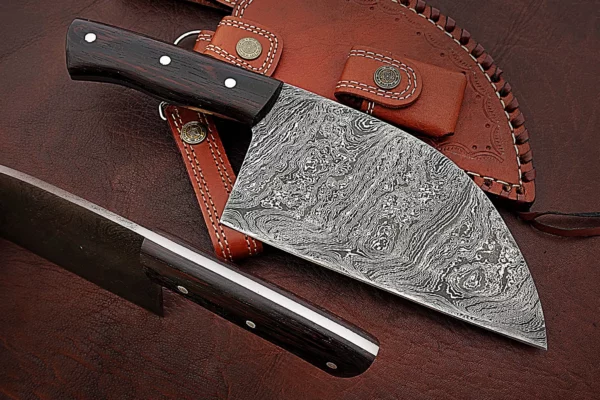 Custom Handmade Damascus Steel Stunning Hunting Cleaver CK 11 1