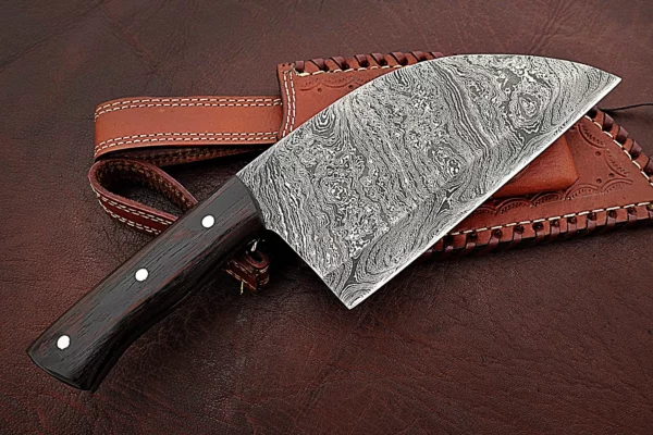 Custom Handmade Damascus Steel Stunning Hunting Cleaver CK 11 5