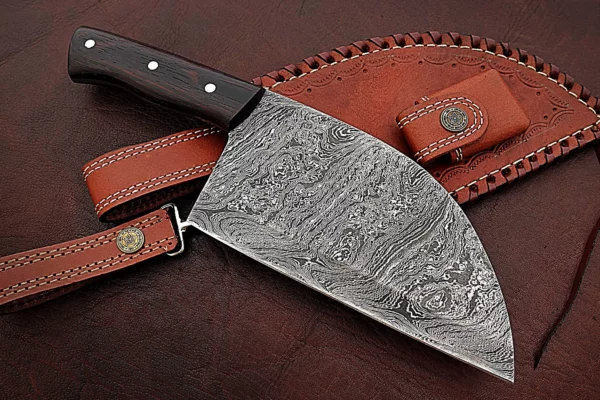 Custom Handmade Damascus Steel Stunning Hunting Cleaver CK 11 7