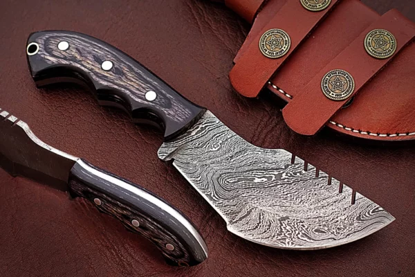 Custom Handmade Damascus Steel Tracker Knife TK 11 1