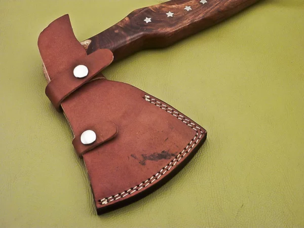 Custom Made D2 Steel Etched Head Axe with Rose Wood Handle AX 29 9