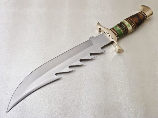 Custom Made D2 Steel Hunting Bowie Knife with Colored Bone Handle BK 19 3
