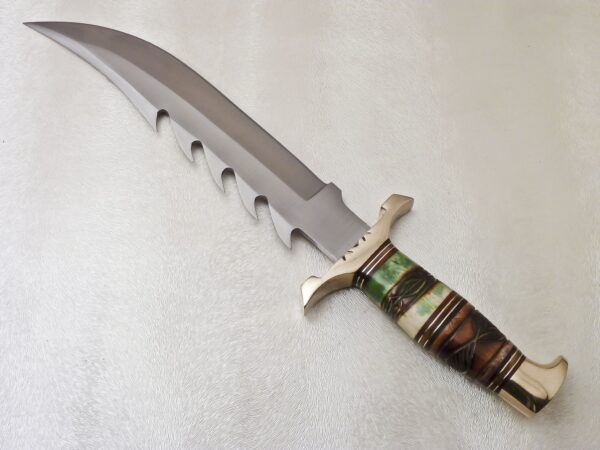 Custom Made D2 Steel Hunting Bowie Knife with Colored Bone Handle BK 19 4