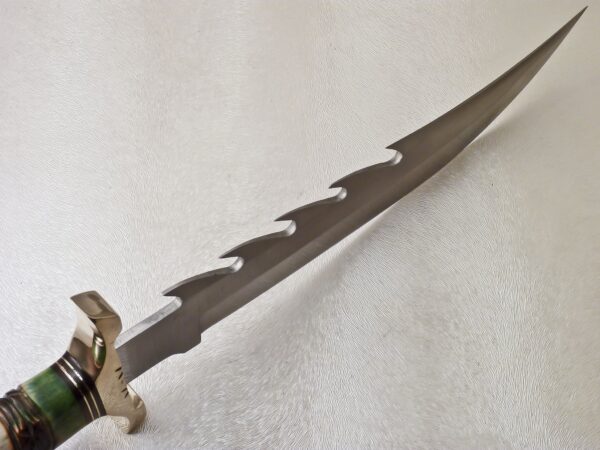 Custom Made D2 Steel Hunting Bowie Knife with Colored Bone Handle BK 19 6 1