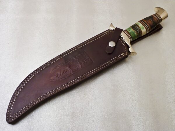 Custom Made D2 Steel Hunting Bowie Knife with Colored Bone Handle BK 19 9