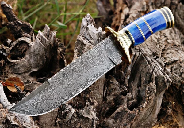 Custom Made Damascus Steel Amazing Bowie Knife BK 3 4