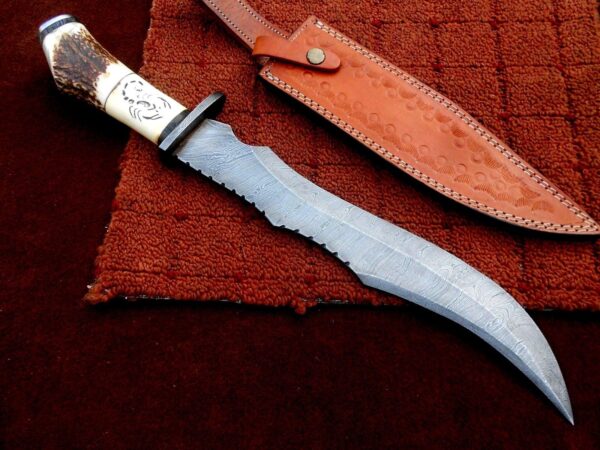 Custom Made Damascus Steel Amazing Hunting Bowie knife BK 28 4