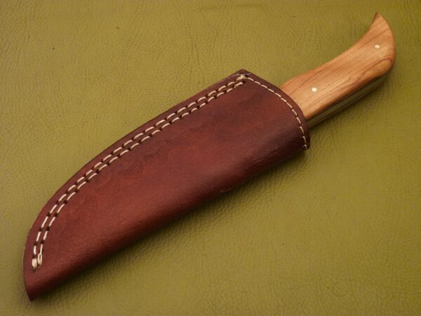 Custom Made Damascus Steel Hunting Knife with Beautiful Olive Wood Handle HK 16 8