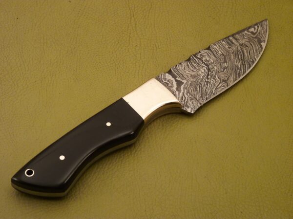 Custom Made Damascus Steel Hunting Knife with Color Wood Handle HK 17 4