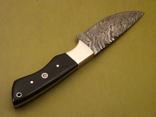 Custom Made Damascus Steel Hunting Knife with Color Wood Handle HK 17 5