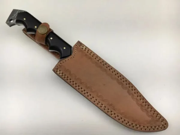 Damascus Bowie Knife With Black Micarta Handle BK 66 3