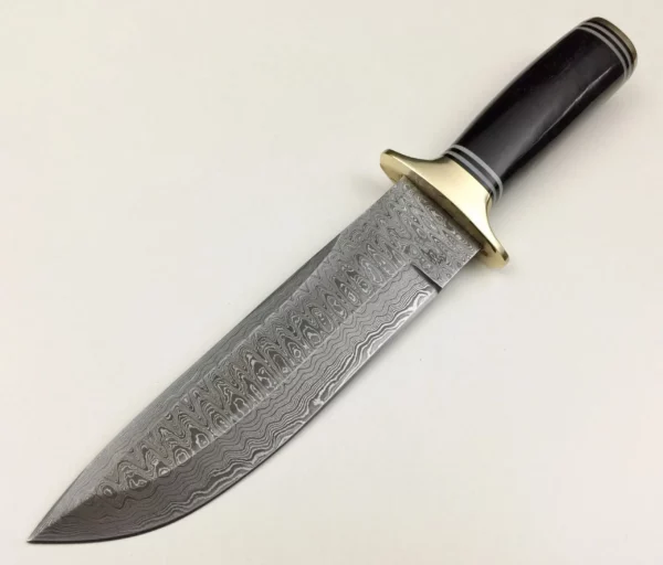 Damascus Bowie Knife With Buffalo Horn Handle BK 41 2