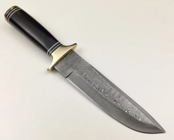 Damascus Bowie Knife With Buffalo Horn Handle BK 41 3