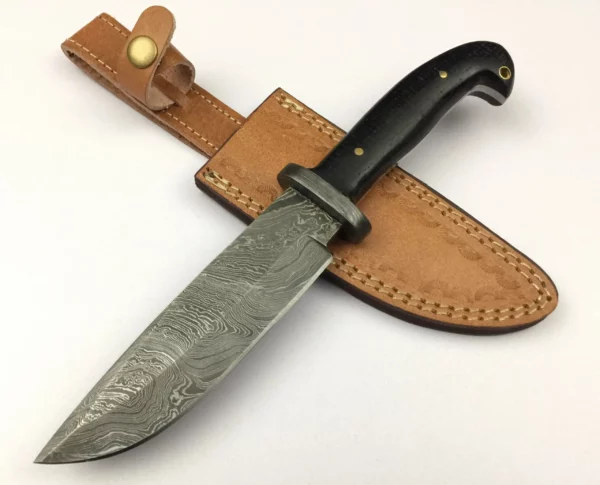 Damascus Bowie Knife With Micarta Handle Bk 52 1