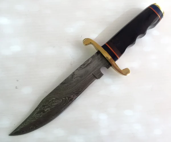Damascus Bowie Knife With Wood Handle BK 61 2