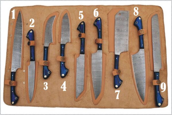 Damascus Kitchen Knife Set CK 07 1