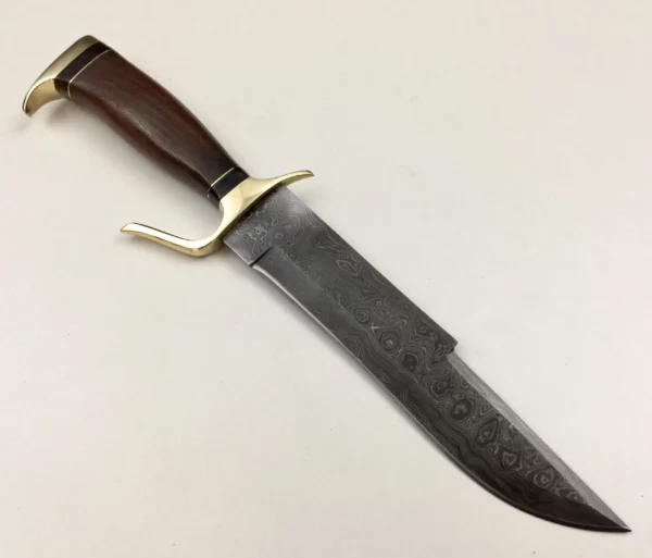 Damascus Steel Bowie Knife With Walnut Wood Handle BK 71 1