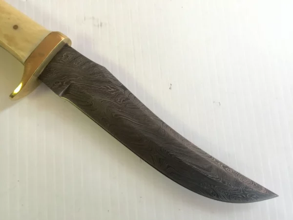 Damascus Steel Custom Bowie Knife With Camel Bone Handle BK 62 3