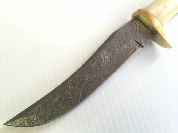 Damascus Steel Custom Bowie Knife With Camel Bone Handle BK 62 4
