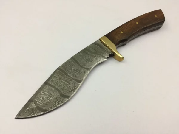Damascus Steel Custom Bowie Knife With Walnut Wood Handle BK 60 2
