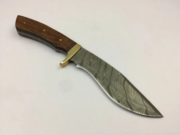 Damascus Steel Custom Bowie Knife With Walnut Wood Handle BK 60 3