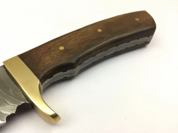 Damascus Steel Custom Bowie Knife With Walnut Wood Handle BK 60 4