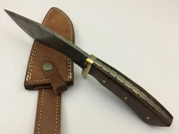 Damascus Steel Custom Bowie Knife With Walnut Wood Handle BK 60 5