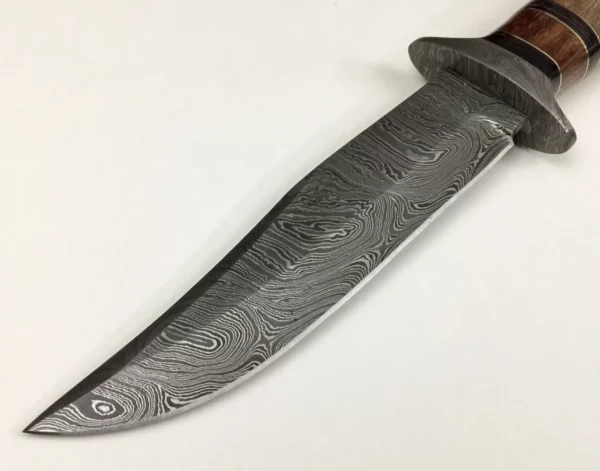 Damascus Steel Custom Bowie Knife With Wood Handle BK 67 2