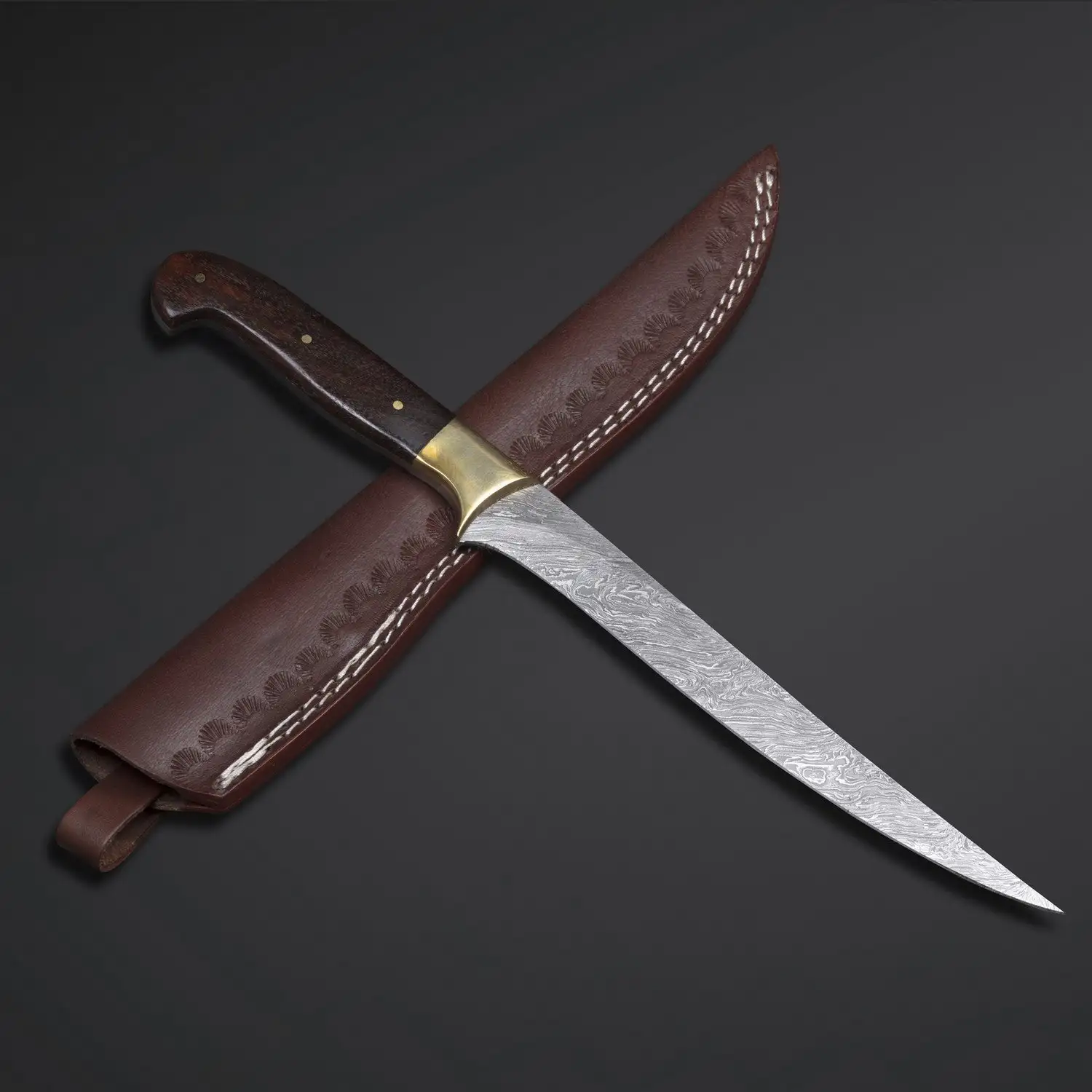 Damascus Steel Custom Fish Fillet Knife FF-26 - Damascus Collection