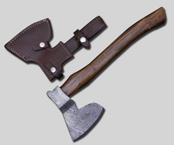 Damascus Steel Handmade Viking Axe With Walnut Wood Handle Ax 58 1 1