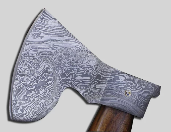 Damascus Steel Handmade Viking Axe With Walnut Wood Handle Ax 58 2 1