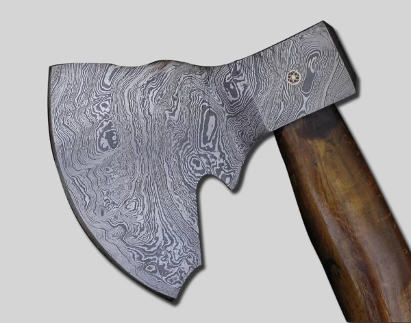 Damascus Steel Handmade Viking Axe With Walnut Wood Handle Ax 60 2