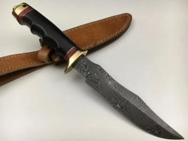 Hand Forged Damascus Bowie Knife With Micarta Handle Bk 44 2