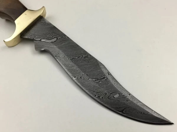 Hand Forged Damascus Bowie Knife With Walnut Wood Handle BK 72 1