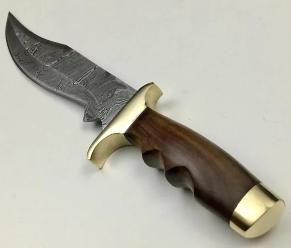 Hand Forged Damascus Bowie Knife With Walnut Wood Handle BK 72 2